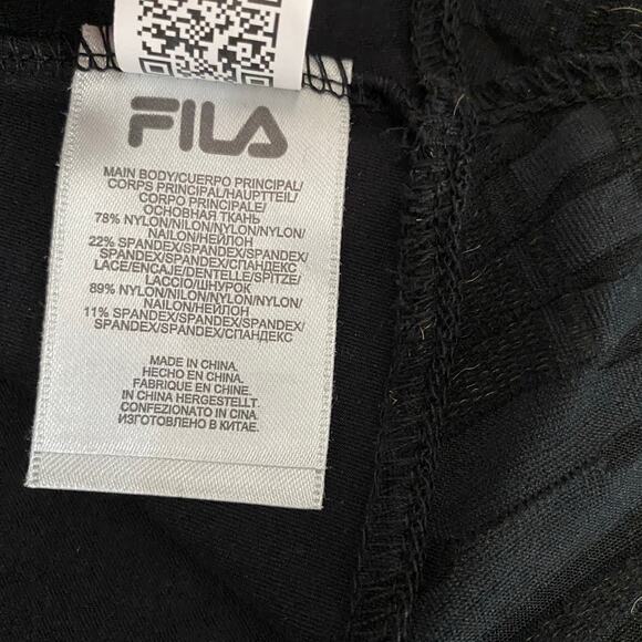 NWT Fila Activewear One Peplum Tank Top Sz M Black Fitted Stretchy 30+ UV Pro - Picture 11 of 12
